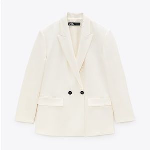 OVERSIZED DOUBLE BREASTED JACKET BLAZER OYSTER